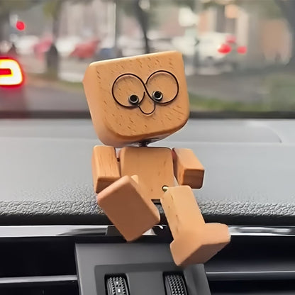 Wackelino | Wackelkopf-Figur aus Naturholz, 8 cm, mit rutschfester Unterseite