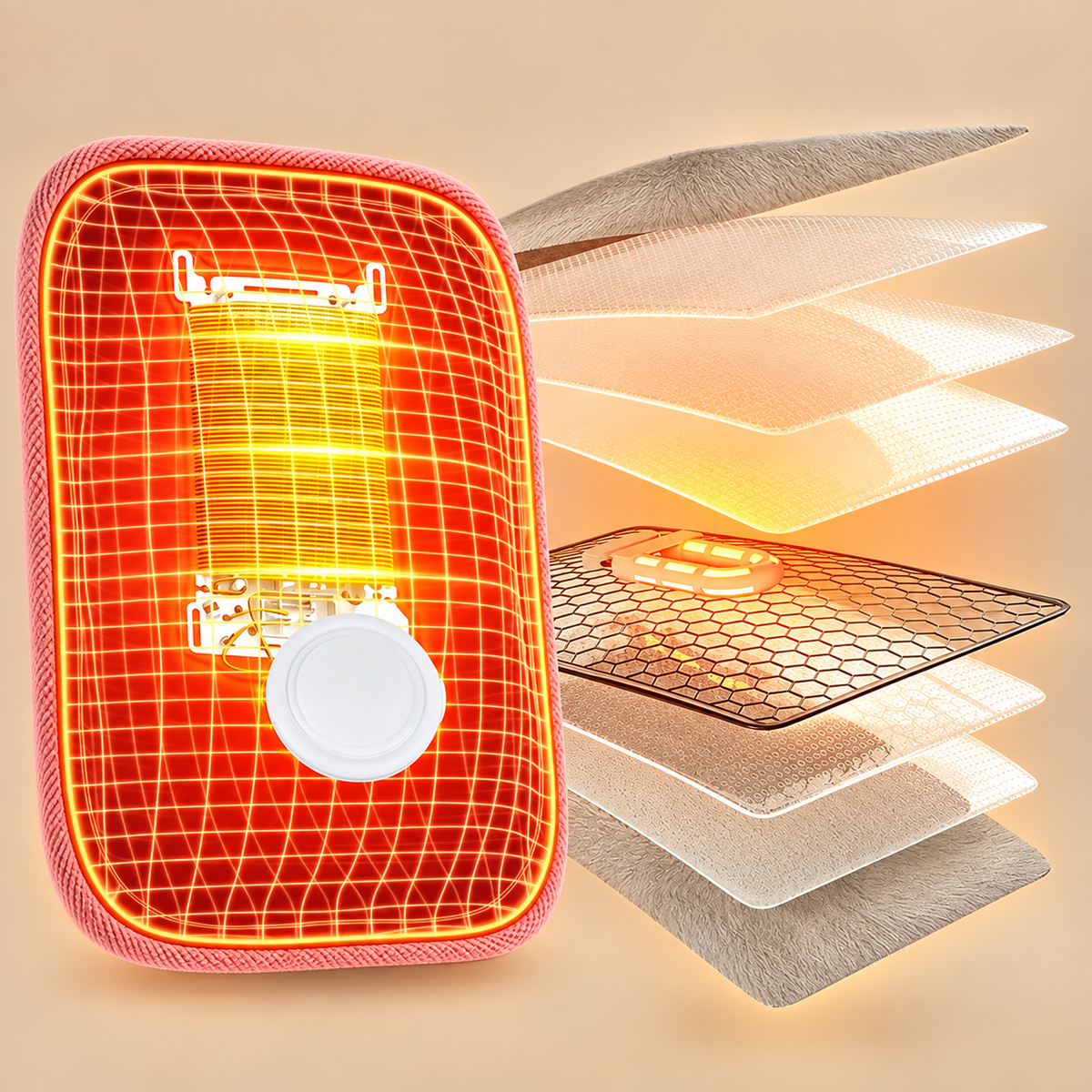 Mollina | Electric hot water bottle with plush cover and automatic shutoff
