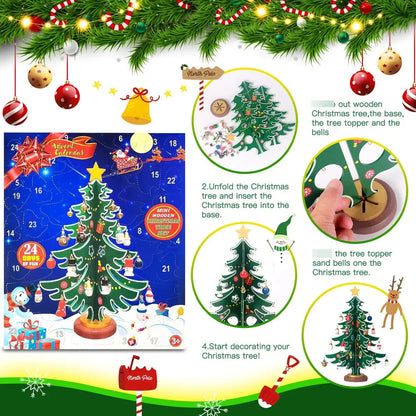 Wintavo | Children’s Christmas tree advent calendar with 24 hanging ornaments