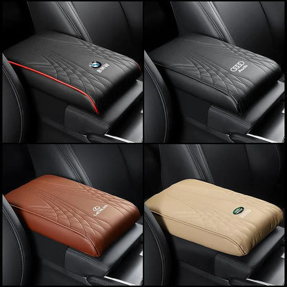 Armelio | Cuscino per bracciolo dell'auto in pelle con memory foam e motivo a rombi