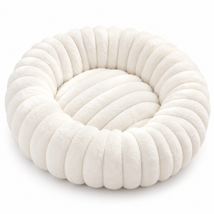 Kuschio | Cuccia rotonda in peluche per cani con bordo morbido, lavabile, Ø 40–80 cm