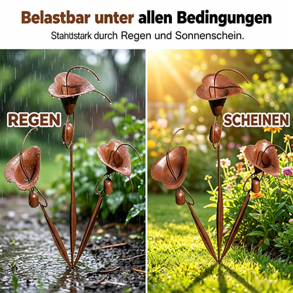 Calvessa | Gartenstecker mit Calla-Blüten und Glocken aus Eisen, 120 cm