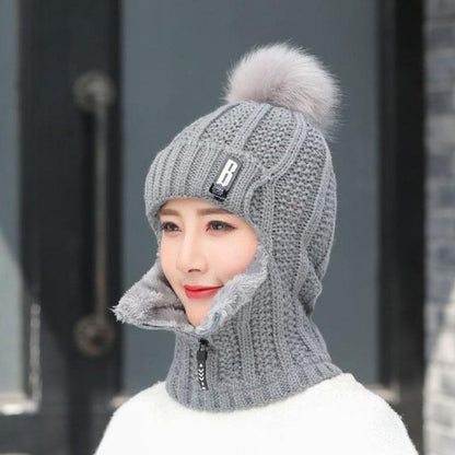 Mutzelo | Gorro de invierno de lana de punto grueso con protección para las orejas, elástico