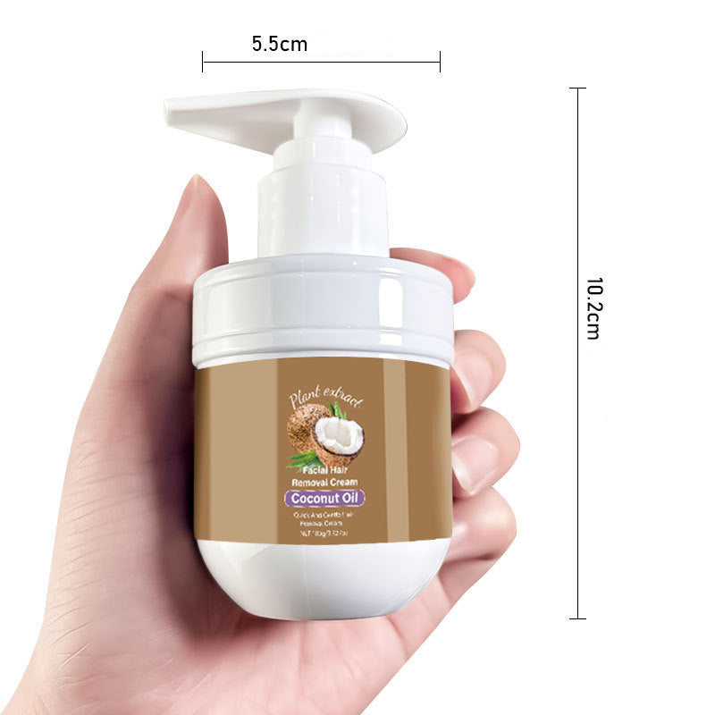 Velunea | Crema depilatoria facial con aceite de coco y aloe vera, 100 g