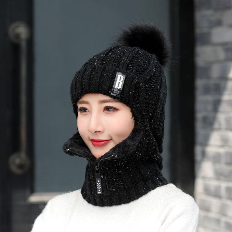 Mutzelo | Gorro de invierno de lana de punto grueso con protección para las orejas, elástico