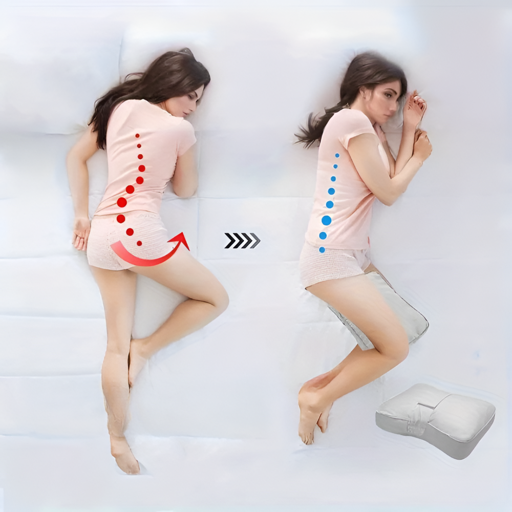 Somnaro | Almohada para las rodillas de espuma viscoelástica para quienes duermen de lado, con funda lavable
