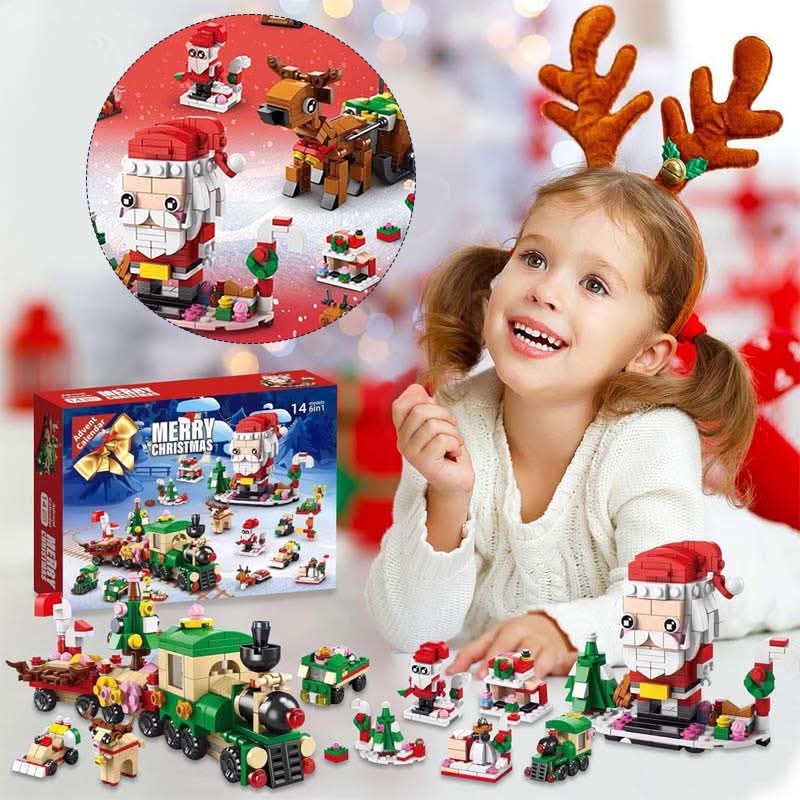 Bauleno | Adventskalender Kinder mit 12 Bausteinen für einen Weihnachtsbaum