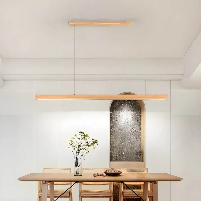 Linavo | Pendelleuchte aus Holz für die Kücheninsel, LED, 80 oder 120 cm