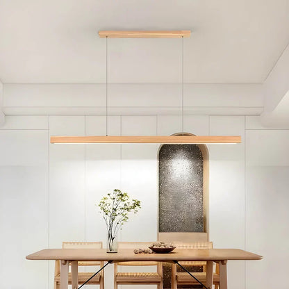 Linavo | Pendelleuchte aus Holz für die Kücheninsel, LED, 80 oder 120 cm