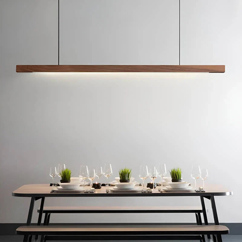 Linavo | Pendelleuchte aus Holz für die Kücheninsel, LED, 80 oder 120 cm