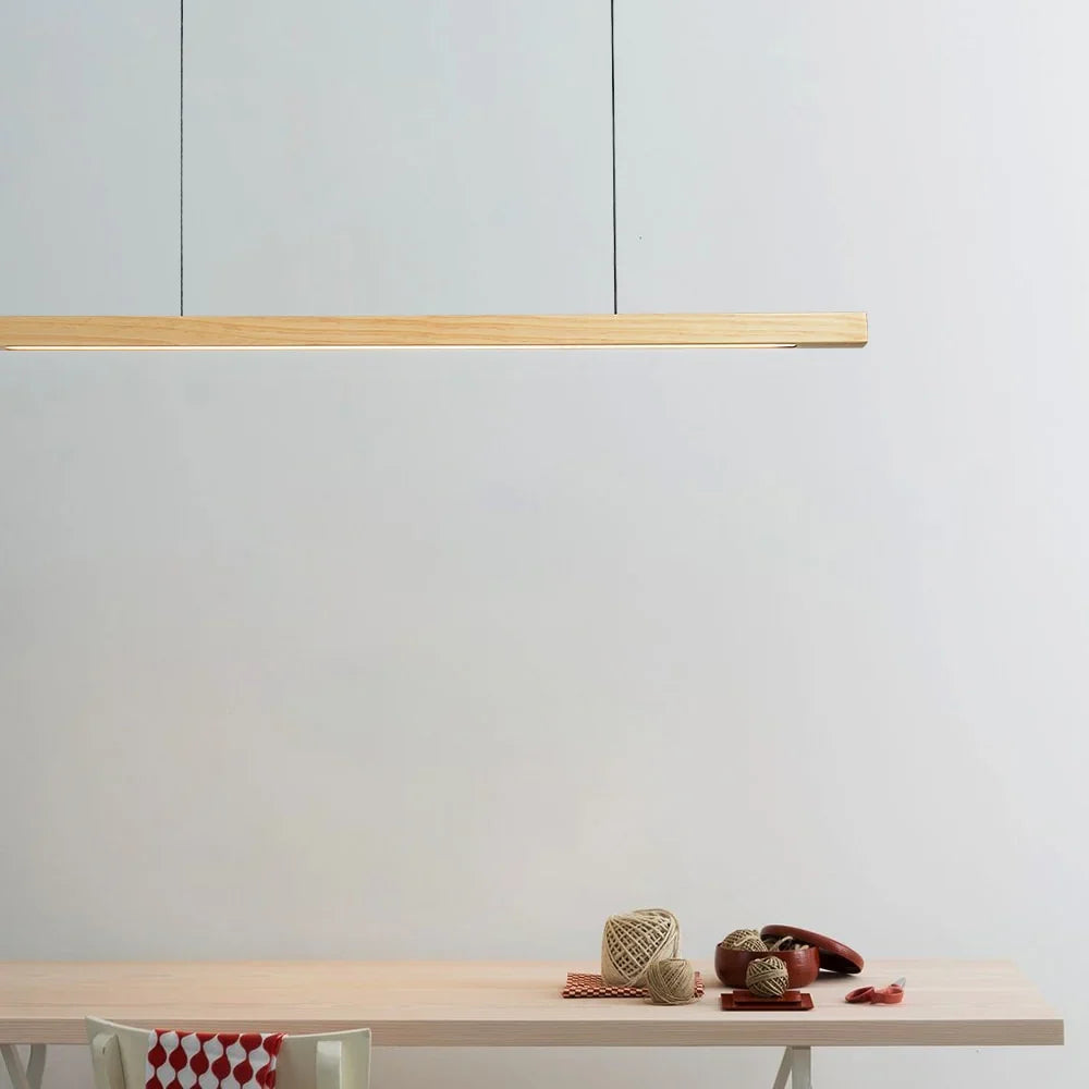 Linavo | Pendelleuchte aus Holz für die Kücheninsel, LED, 80 oder 120 cm
