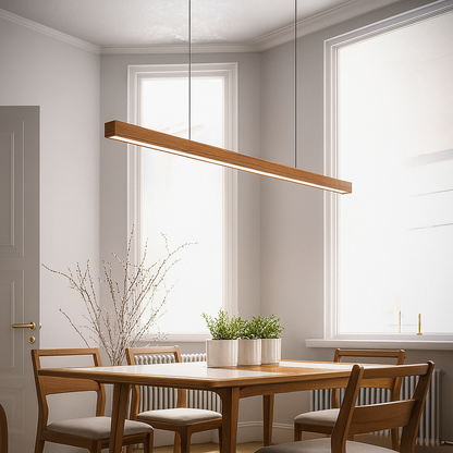 Linavo | Pendelleuchte aus Holz für die Kücheninsel, LED, 80 oder 120 cm