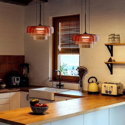 Veylum | Lampada a sospensione scandinava in vetro con paralume opalino