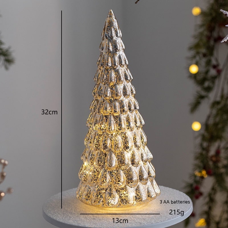 Glowmira | Décoration de Noël lumineuse à LED en forme de sapin ou de figurine, à piles