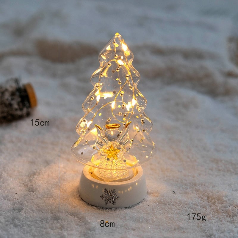 Glowmira | Décoration de Noël lumineuse à LED en forme de sapin ou de figurine, à piles