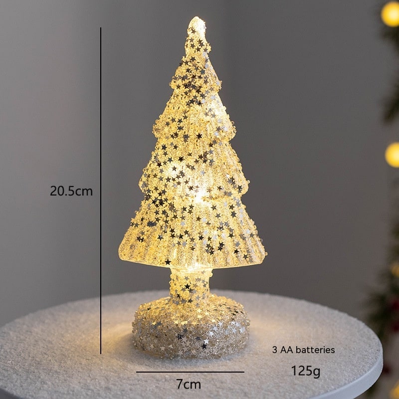 Glowmira | Décoration de Noël lumineuse à LED en forme de sapin ou de figurine, à piles