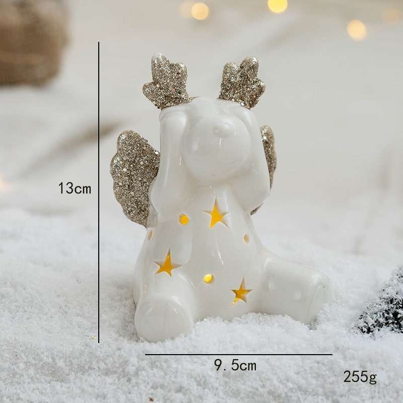 Glowmira | Décoration de Noël lumineuse à LED en forme de sapin ou de figurine, à piles