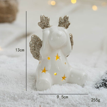 Glowmira | Décoration de Noël lumineuse à LED en forme de sapin ou de figurine, à piles