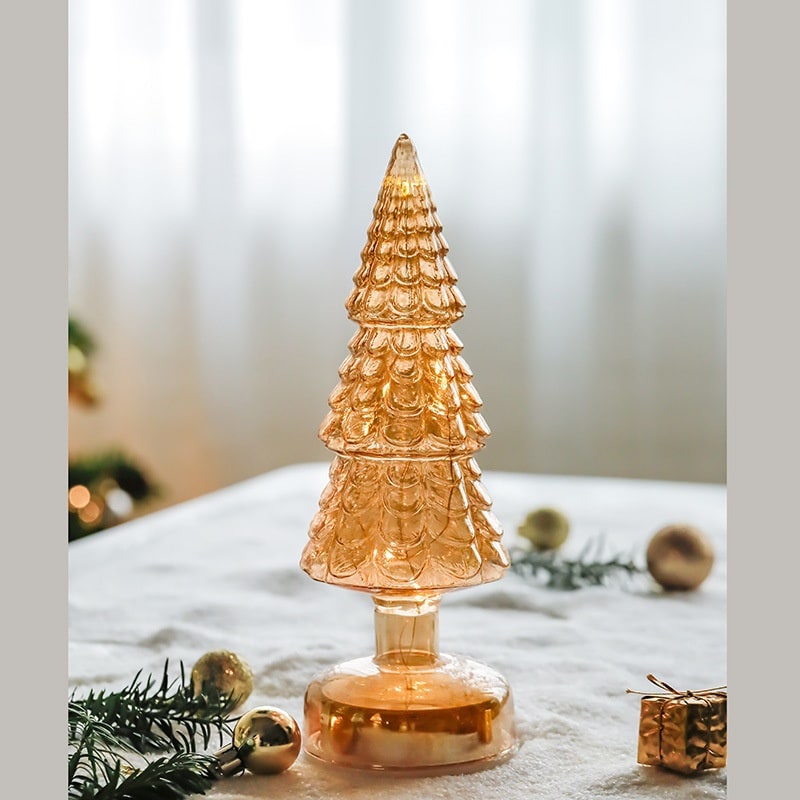 Glowmira | Décoration de Noël lumineuse à LED en forme de sapin ou de figurine, à piles