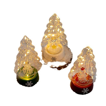 Glowmira | Décoration de Noël lumineuse à LED en forme de sapin ou de figurine, à piles