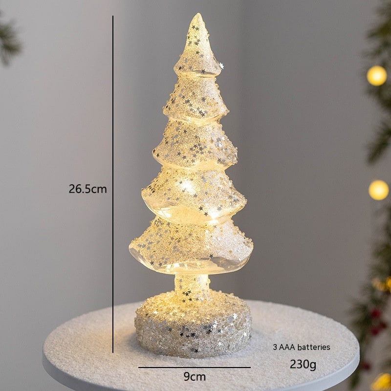 Glowmira | Décoration de Noël lumineuse à LED en forme de sapin ou de figurine, à piles