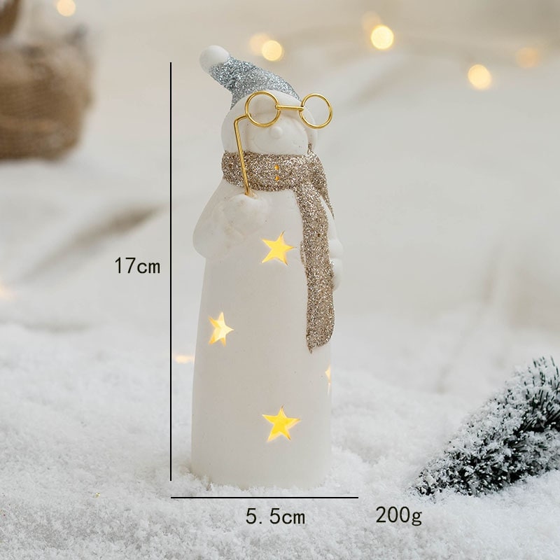 Glowmira | Décoration de Noël lumineuse à LED en forme de sapin ou de figurine, à piles
