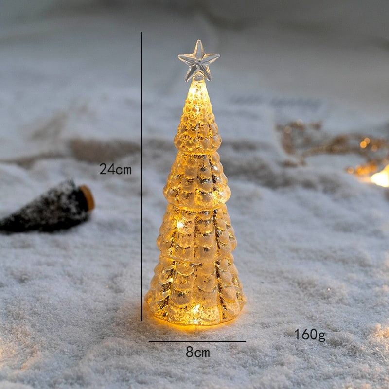 Glowmira | Décoration de Noël lumineuse à LED en forme de sapin ou de figurine, à piles