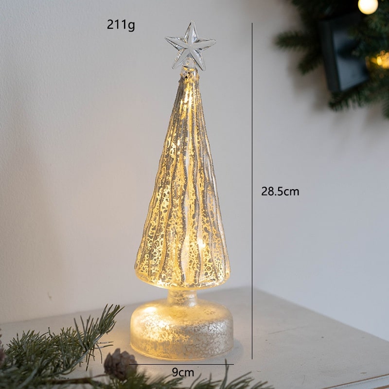 Glowmira | Décoration de Noël lumineuse à LED en forme de sapin ou de figurine, à piles