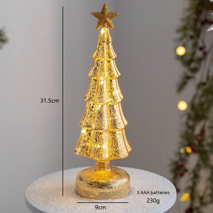 Glowmira | Décoration de Noël lumineuse à LED en forme de sapin ou de figurine, à piles
