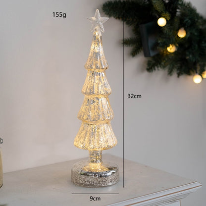 Glowmira | Décoration de Noël lumineuse à LED en forme de sapin ou de figurine, à piles