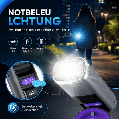 Hand fan with cooling plate & flashlight | Battery fan with 100 speeds, LED display & USB C | CoolGold