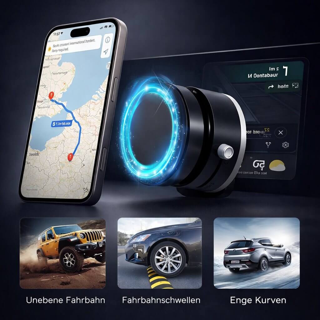 Haftelo | Magnetische Handyhalterung fürs Auto mit Vakuum-Saugnapf, 360° drehbar