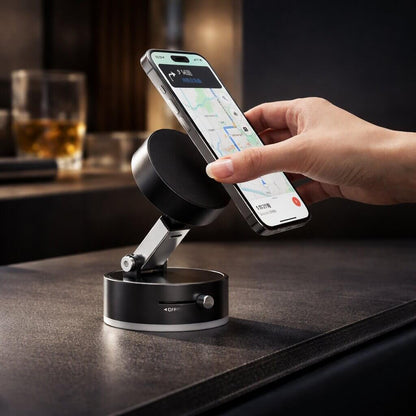 Haftelo | Magnetische Handyhalterung fürs Auto mit Vakuum-Saugnapf, 360° drehbar
