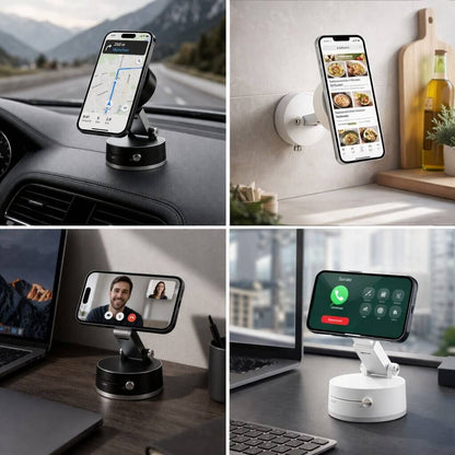 Haftelo | Magnetische Handyhalterung fürs Auto mit Vakuum-Saugnapf, 360° drehbar