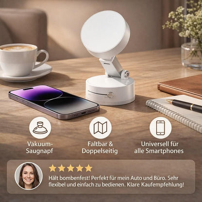 Haftelo | Magnetische Handyhalterung fürs Auto mit Vakuum-Saugnapf, 360° drehbar