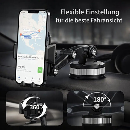 Car phone holder with suction cup | 360° rotatable smartphone holder for dashboard & windshield | LuxGrip