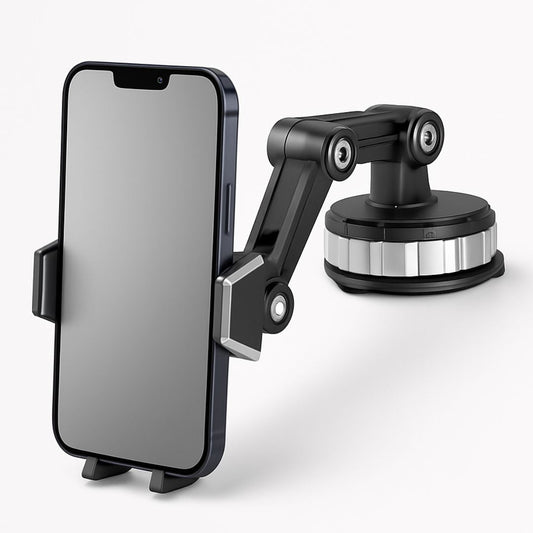 Uchwyt na telefon do samochodu z przyssawką | Obracany o 360° uchwyt na smartfon na deskę rozdzielczą i szybę | LuxGrip