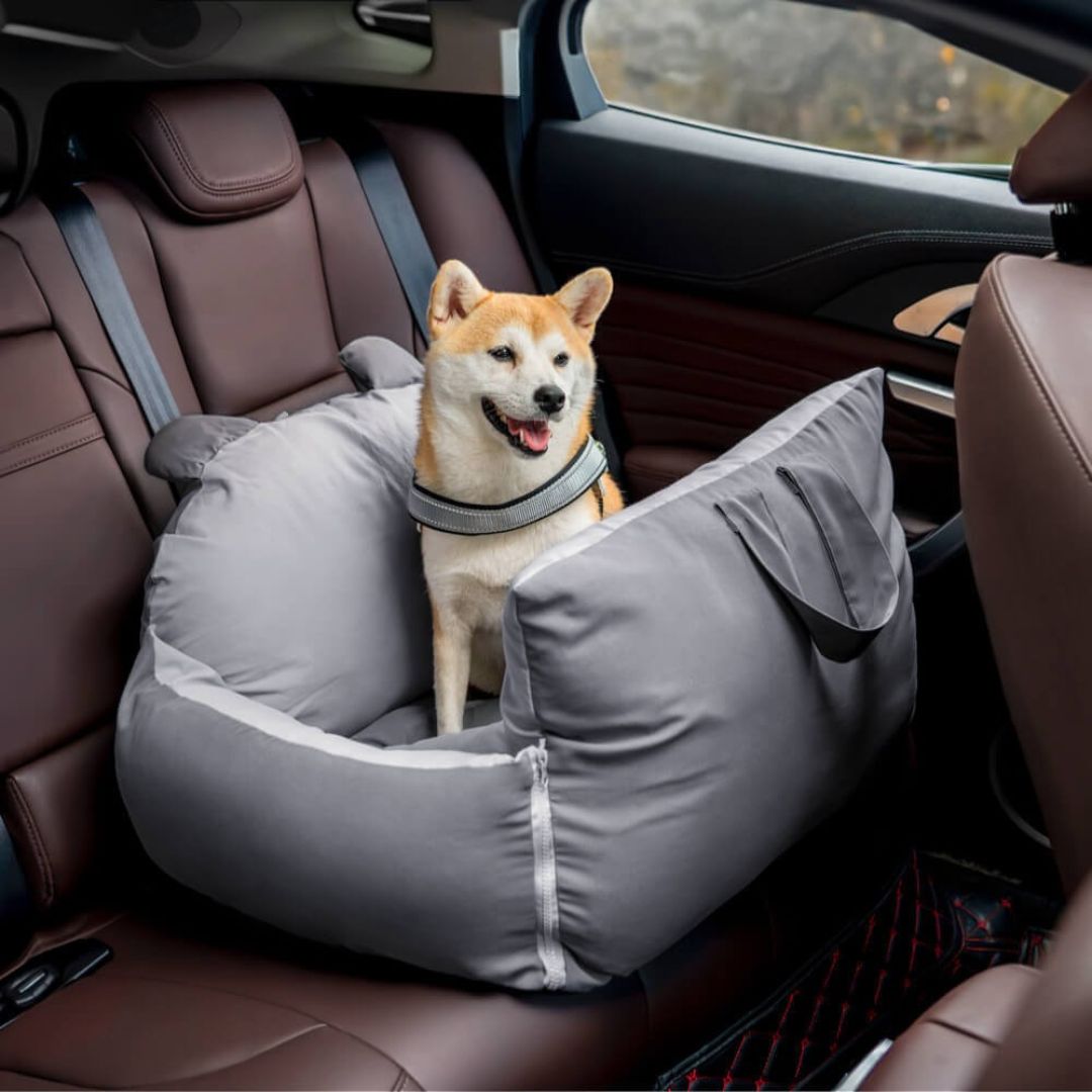 Caniva | Asiento de coche para perros con sujeción al cinturón y funda lavable, talla M y L