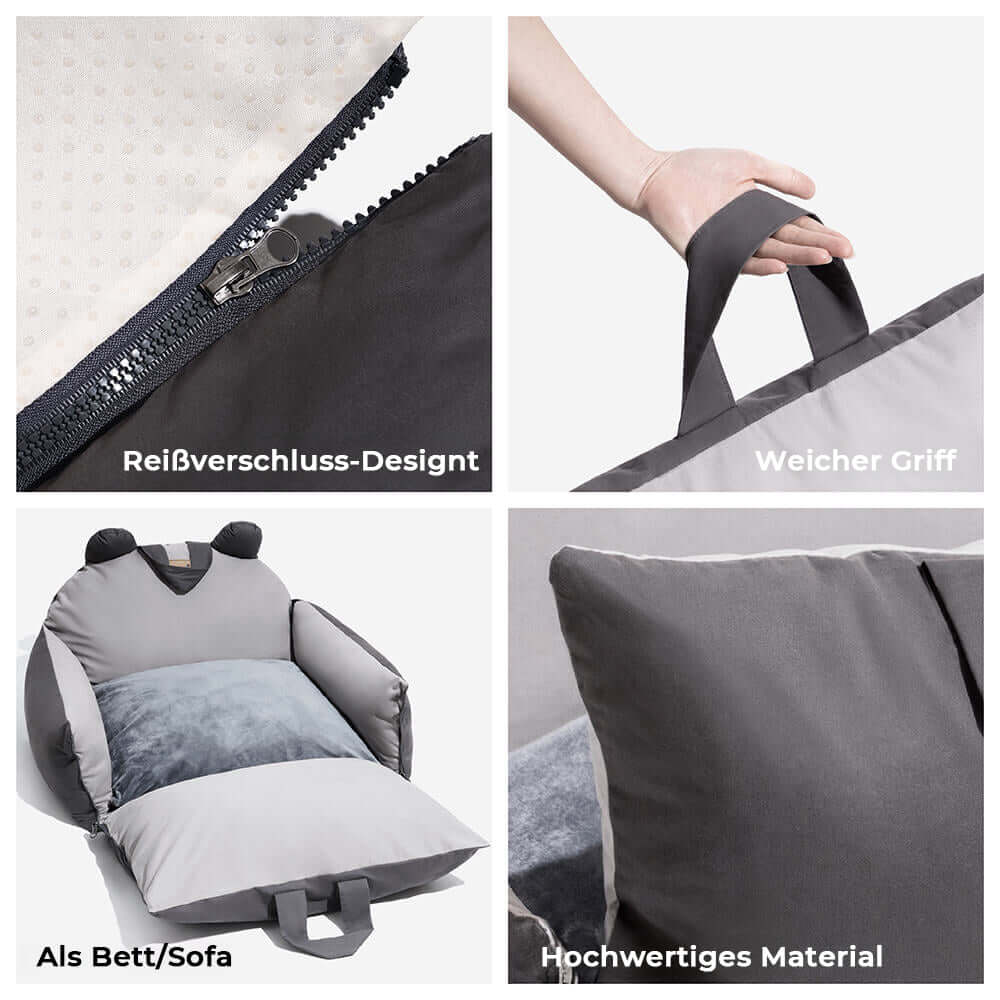 Caniva | Asiento de coche para perros con sujeción al cinturón y funda lavable, talla M y L