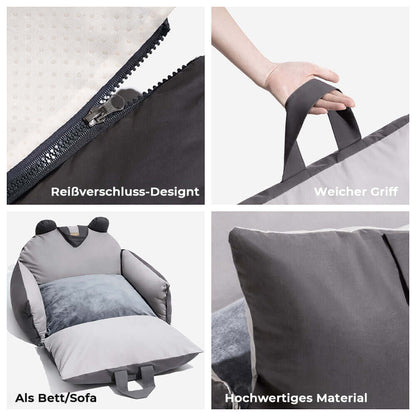 Caniva | Asiento de coche para perros con sujeción al cinturón y funda lavable, talla M y L