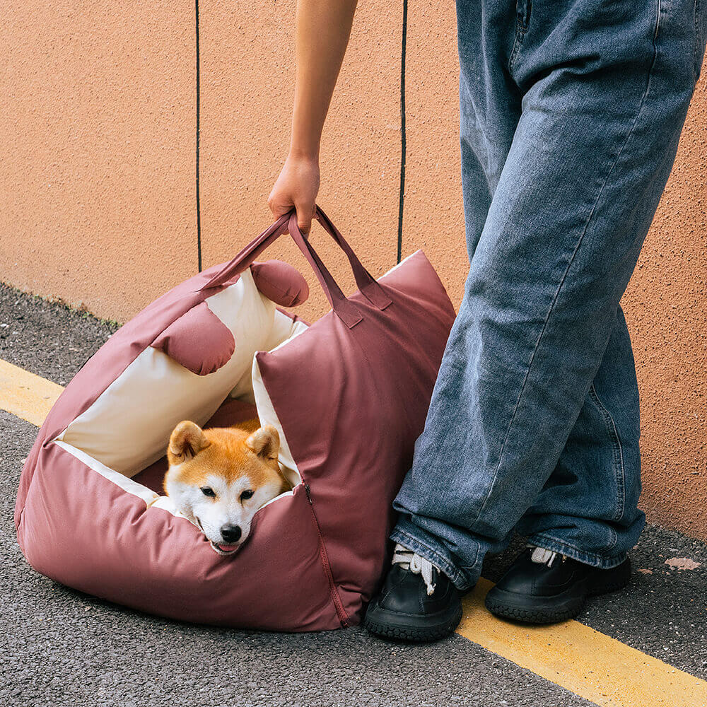 Caniva | Asiento de coche para perros con sujeción al cinturón y funda lavable, talla M y L