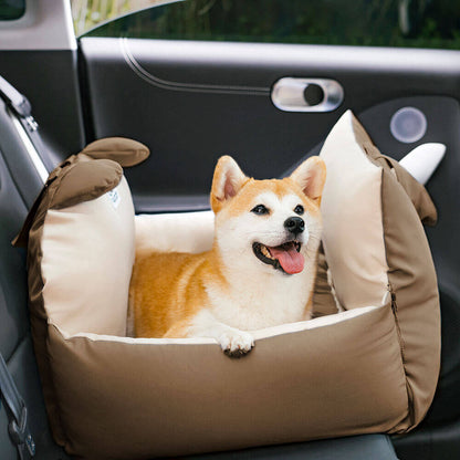Caniva | Asiento de coche para perros con sujeción al cinturón y funda lavable, talla M y L