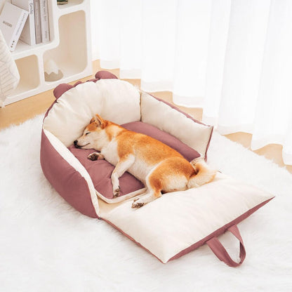 Caniva | Asiento de coche para perros con sujeción al cinturón y funda lavable, talla M y L