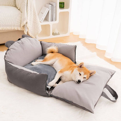 Caniva | Asiento de coche para perros con sujeción al cinturón y funda lavable, talla M y L