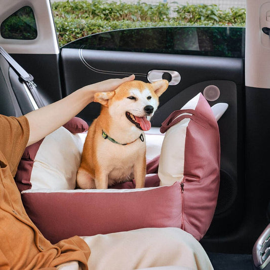 Caniva | Hunde Autositz mit Gurtbefestigung & waschbarem Bezug, Größe M und L