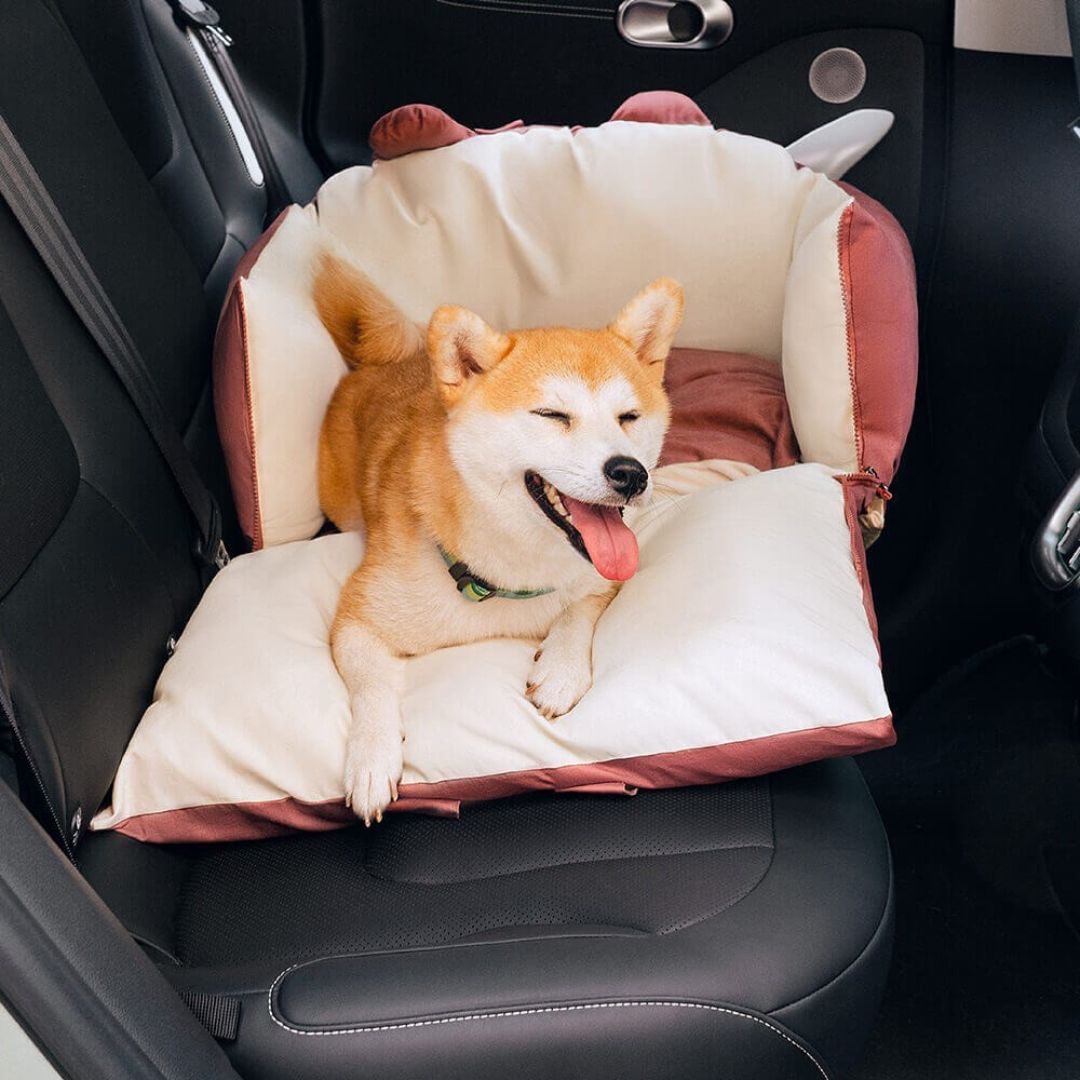 Caniva | Asiento de coche para perros con sujeción al cinturón y funda lavable, talla M y L