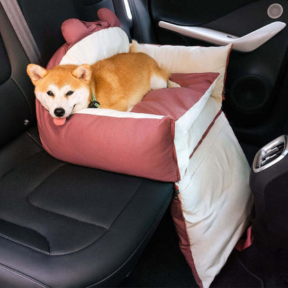 Caniva | Asiento de coche para perros con sujeción al cinturón y funda lavable, talla M y L