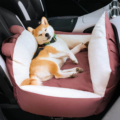 Caniva | Asiento de coche para perros con sujeción al cinturón y funda lavable, talla M y L