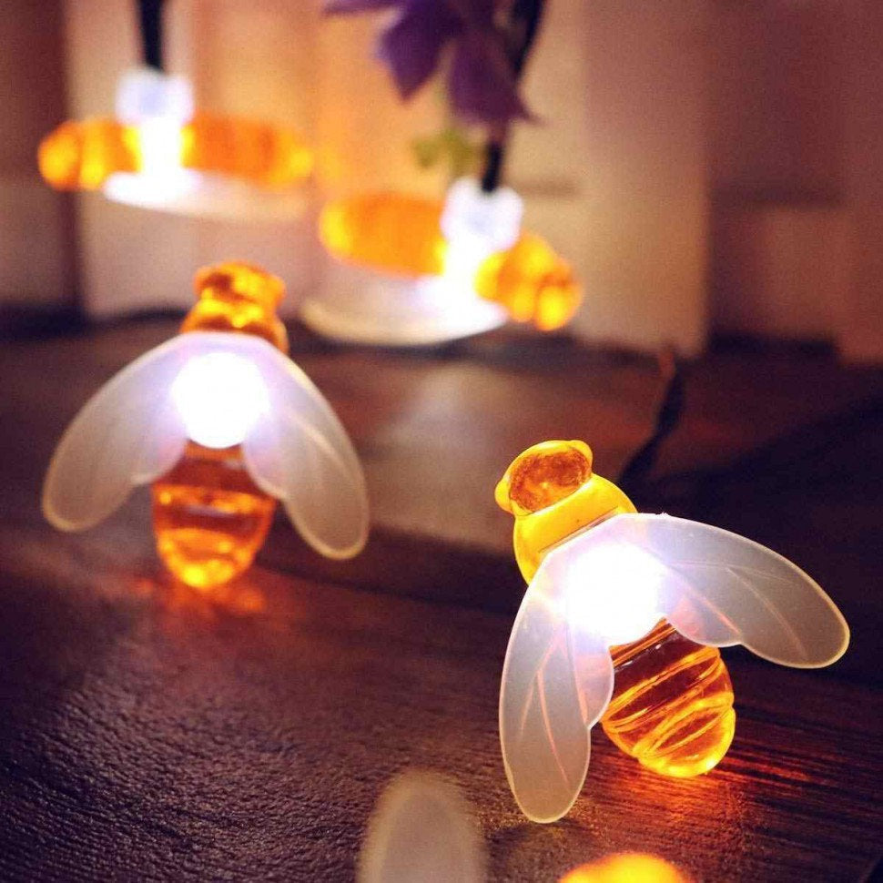 Catena luminosa solare con api mellifere – Impermeabile e a risparmio energetico per il giardino