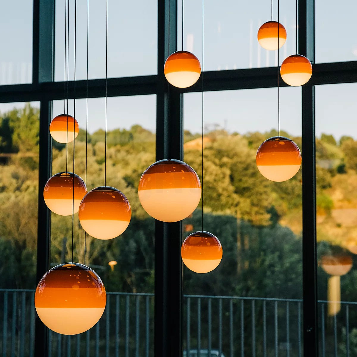 Lampada a sospensione LED moderna, dimmerabile – Nichel spazzolato, E27, design in vetro e pietra